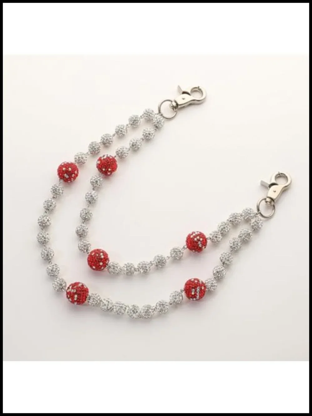 Layered Ceramic Bead Keychain Wallet Chain for Pants Jeans Streetwear Accessory